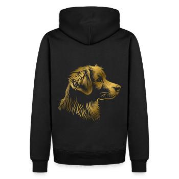 NOVA SCOTIA DUCK TOLLING RETRIEVER Porträt gold - Männer Premium Bio Hoodie - Schwarz - Hinten - Nico (187cm)