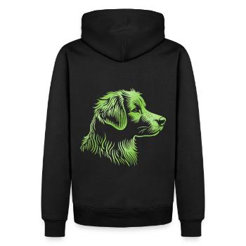 NOVA SCOTIA DUCK TOLLING RETRIEVER Porträt grün - Männer Premium Bio Hoodie - Schwarz - Hinten - Nico (187cm)