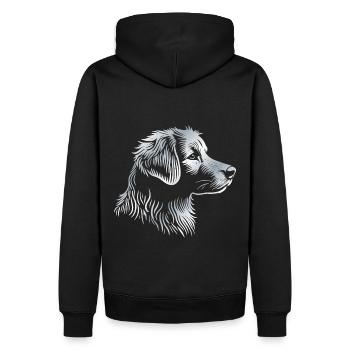 NOVA SCOTIA DUCK TOLLING RETRIEVER Porträt silber - Männer Premium Bio Hoodie - Schwarz - Hinten - Nico (187cm)