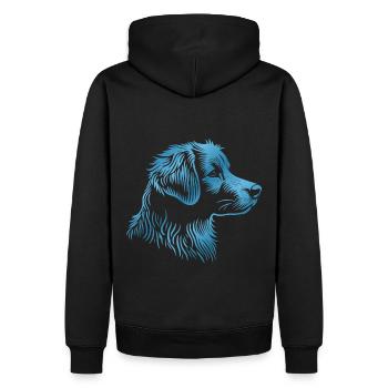 NOVA SCOTIA DUCK TOLLING RETRIEVER Porträt blau - Männer Premium Bio Hoodie - Schwarz - Hinten - Nico (187cm)