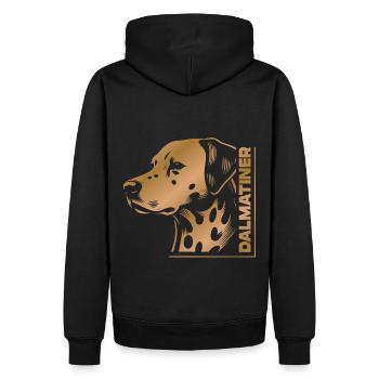 Dalmatian portrait drawing head gold - Men’s Premium Organic Hoodie - black - Back - Nico (187cm)