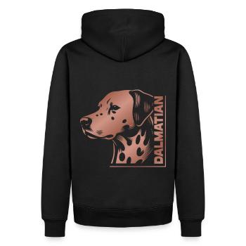 Dalmatian Portrait Drawing Head Rose Gold - Men’s Premium Organic Hoodie - black - Back - Nico (187cm)