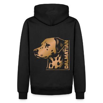 Dalmatian portrait drawing head gold - Men’s Premium Organic Hoodie - black - Back - Nico (187cm)