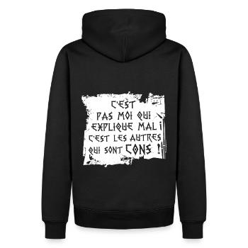 C''est pas moi c'est les autres qui sont cons ! - Sweat à capuche Premium bio Homme - noir - Dos - Nico (187cm)