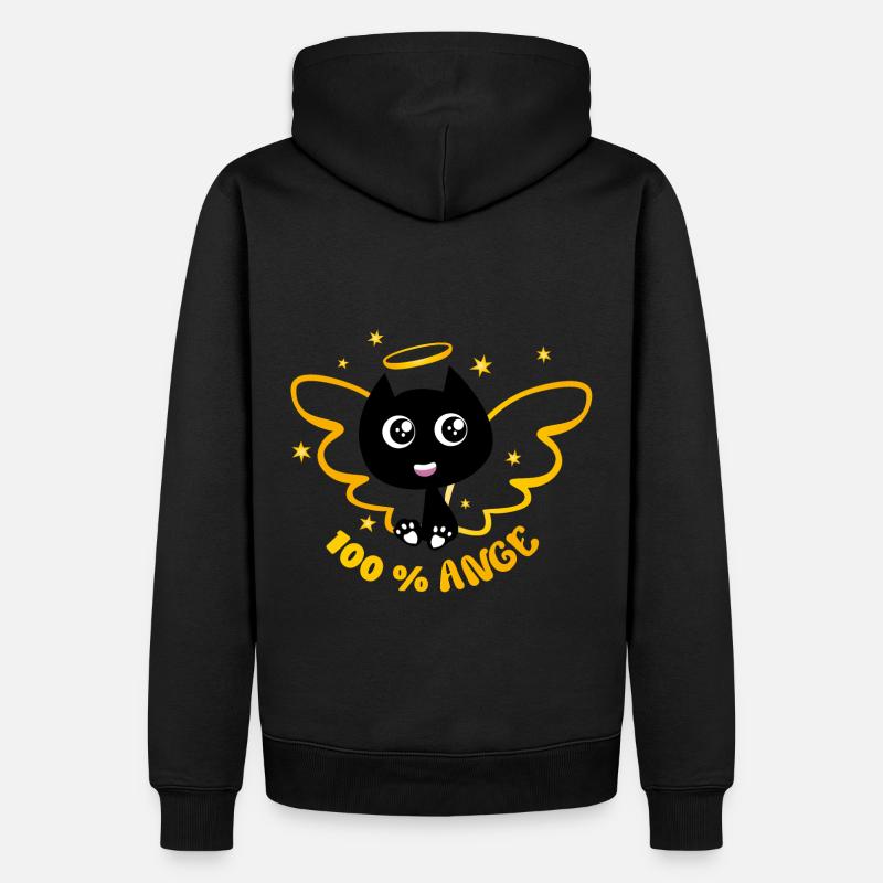 100 % ange ! chat humour, chat drôle - Sweat à capuche Premium bio Homme - noir