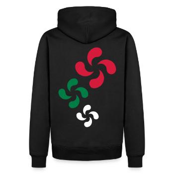 Baskische Quer - Männer Premium Bio Hoodie - Schwarz - Hinten - Nico (187cm)