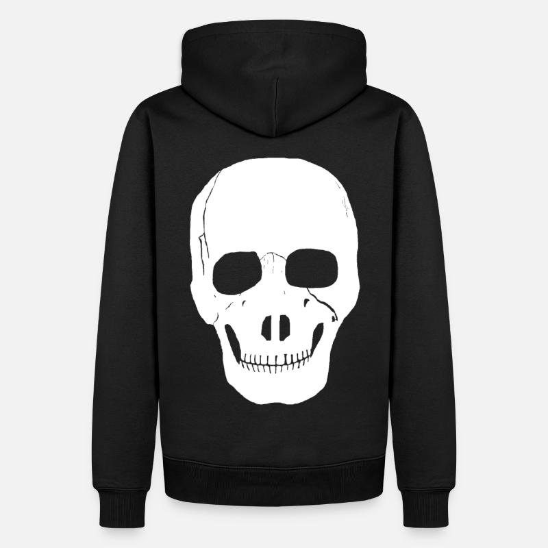 Crâne, Satan, squelette, tête, - Sweat à capuche Premium bio Homme - noir
