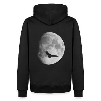 Vollmond Mond mondsüchtig Blutmond Adler Astro - Männer Premium Bio Hoodie - Schwarz - Hinten - Nico (187cm)