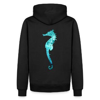 Seepferd Seepferdchen Meeresbiologe Meer Aquarium - Männer Premium Bio Hoodie - Schwarz - Hinten - Nico (187cm)