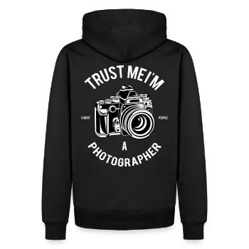 Fotograf Trust me Vintage Kamera Cool Pic Shot - Männer Premium Bio Hoodie - Schwarz - Hinten - Nico (187cm)