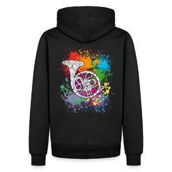 Corno - Corno francese - Corno da caccia - Felpa con cappuccio ecologica premium da uomo - nero - Retro - Nico (187cm)
