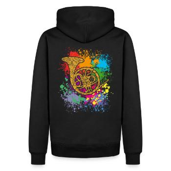 Corno - Corno francese - Corno da caccia - Felpa con cappuccio ecologica premium da uomo - nero - Retro - Nico (187cm)