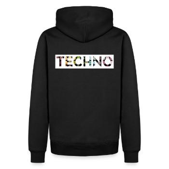 Techno tshirt - Sweat à capuche Premium bio Homme - noir - Dos - Nico (187cm)