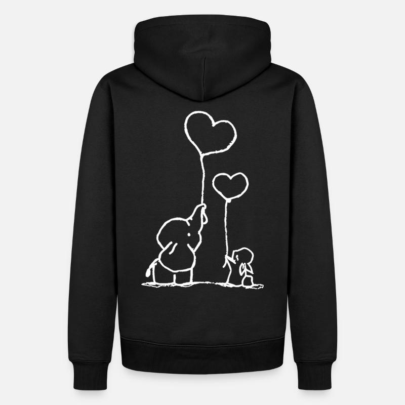Hase und Elefant süß - Männer Premium Bio Hoodie - Schwarz