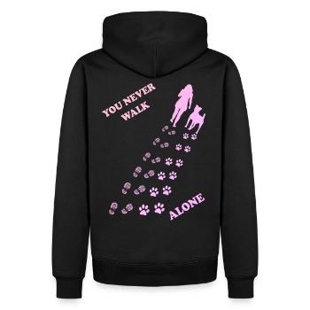 You never go alone - Men’s Premium Organic Hoodie - black - Back - Nico (187cm)