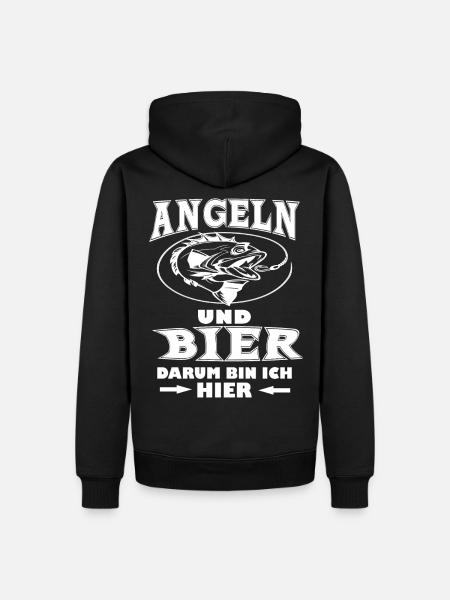 Angeln und Bier - Männer Premium Bio Hoodie - Schwarz