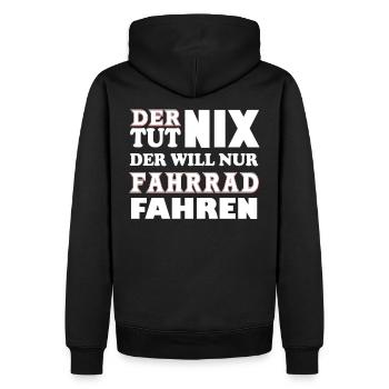 Der tut nix - Männer Premium Bio Hoodie - Schwarz - Hinten - Nico (187cm)