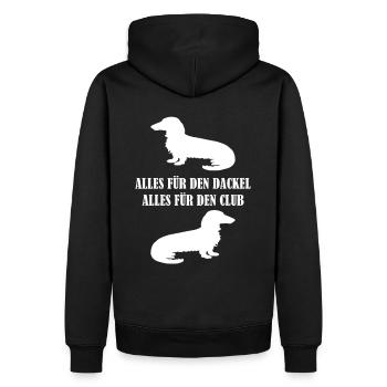 Everything for the dachshund - Men’s Premium Organic Hoodie - black - Back - Nico (187cm)