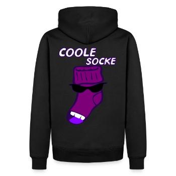 Coole Socke witzig Geschenk Idee - Männer Premium Bio Hoodie - Schwarz - Hinten - Nico (187cm)