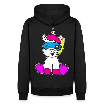 Licorne en cadeau de plongée tuba - Sweat à capuche Premium bio Homme - noir - Dos - Nico (187cm)