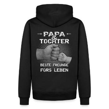 Papa und Tochter beste Freunde Stolz Geschenk - Männer Premium Bio Hoodie - Schwarz - Hinten - Nico (187cm)