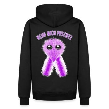 Nenn mich Puschel Flauschig süß Knuddelig - Männer Premium Bio Hoodie - Schwarz - Hinten - Nico (187cm)