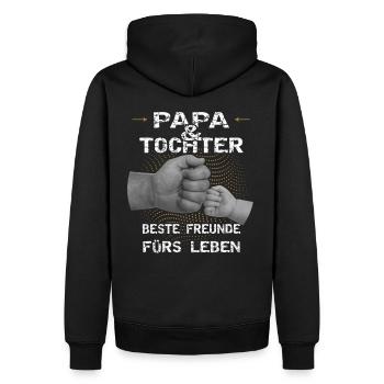 Papa und Tochter beste Freunde Geschenkidee - Männer Premium Bio Hoodie - Schwarz - Hinten - Nico (187cm)