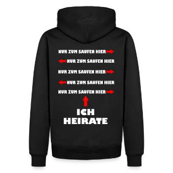 Junggesellenabschied Heiraten Saufen Lustig Spruch - Männer Premium Bio Hoodie - Schwarz - Hinten - Nico (187cm)