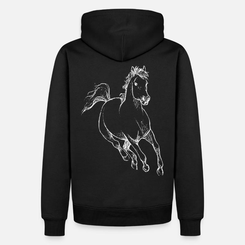 Pferd Pferdchen Reiten Hobby Geschenkidee - Männer Premium Bio Hoodie - Schwarz