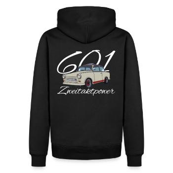 601 puissance deux temps - Sweat à capuche Premium bio Homme - noir - Dos - Nico (187cm)