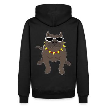 Kampfhund der Hund Geschenkidee Weihnachtsgeschenk - Männer Premium Bio Hoodie - Schwarz - Hinten - Nico (187cm)
