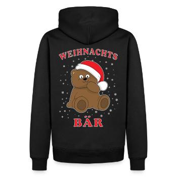 Weihnachten Bär Teddybär Teddy Geschenkidee - Männer Premium Bio Hoodie - Schwarz - Hinten - Nico (187cm)