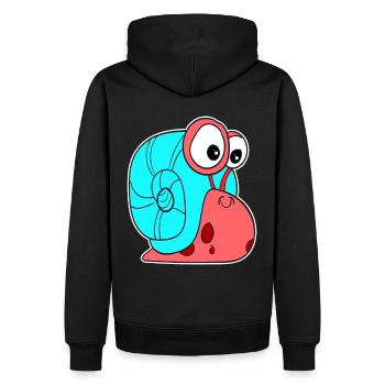 Kleine Schnecke Kinder Geschenkidee süß niedlich - Männer Premium Bio Hoodie - Schwarz - Hinten - Nico (187cm)