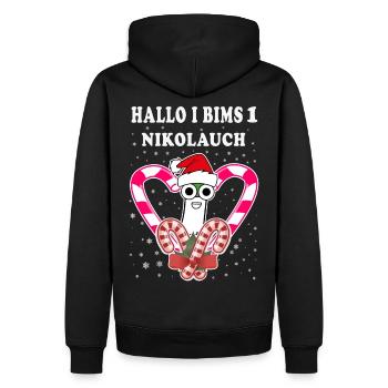 Nikolauch Nikolaus Weihnachtsmann Weihnachten - Männer Premium Bio Hoodie - Schwarz - Hinten - Nico (187cm)