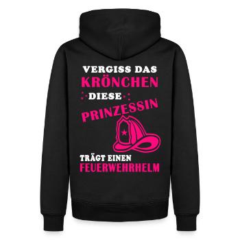 Krönchen Feuerwehrhelm Geschenkidee Feuerwehr cool - Männer Premium Bio Hoodie - Schwarz - Hinten - Nico (187cm)