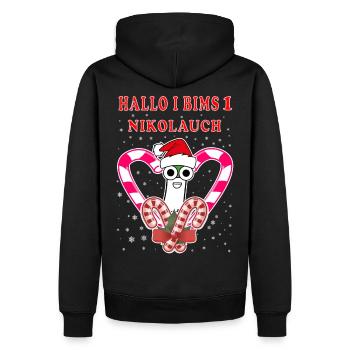 Nikolauch Weihnachten Weihnachtsmann Geschenkidee - Männer Premium Bio Hoodie - Schwarz - Hinten - Nico (187cm)
