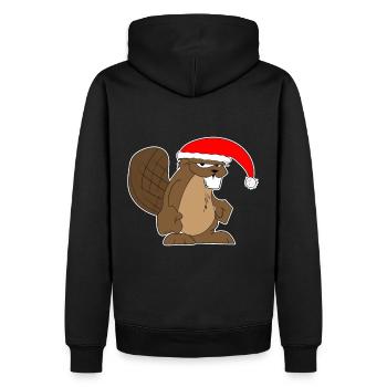 Beaver julegave idé julegave - Herre Premium økologisk hoodie - sort - Bagpå - Nico (187cm)
