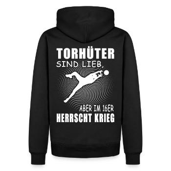 Fussball Torwart Torhüter Sport Sportler Geschenk - Männer Premium Bio Hoodie - Schwarz - Hinten - Nico (187cm)