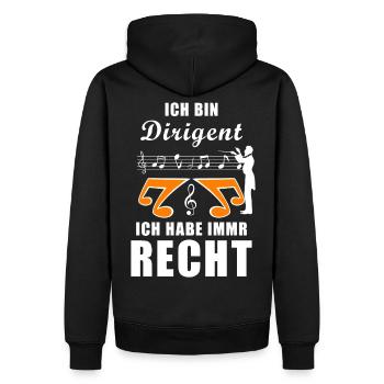 Ich bin Dirigent ich habe immer recht Musiker - Männer Premium Bio Hoodie - Schwarz - Hinten - Nico (187cm)
