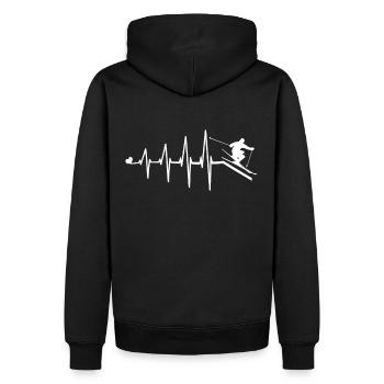 Rythme cardiaque rythme cardiaque skieur ski ski - Sweat à capuche Premium bio Homme - noir - Dos - Nico (187cm)