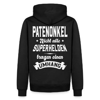 Parrain et super-héros - Sweat à capuche Premium bio Homme - noir - Dos - Nico (187cm)