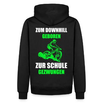 Downhill cooler Spruch Fahrrad Bike Geschenkidee - Männer Premium Bio Hoodie - Schwarz - Hinten - Nico (187cm)