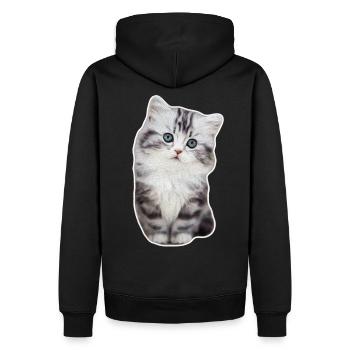 Niedliches Kätzchen Mietzekatze Samtpfote Katze - Männer Premium Bio Hoodie - Schwarz - Hinten - Nico (187cm)