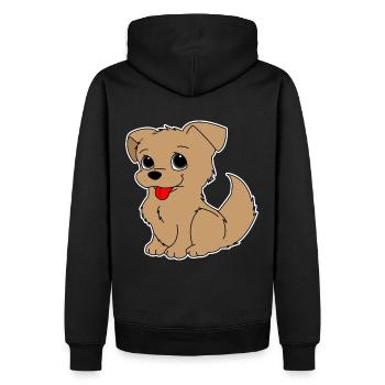 Hund Hündchen Vierbeiner Geschenkidee - Männer Premium Bio Hoodie - Schwarz - Hinten - Nico (187cm)