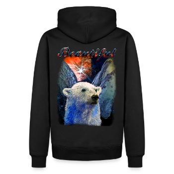 Un ours polaire magnifique - Sweat à capuche Premium bio Homme - noir - Dos - Nico (187cm)