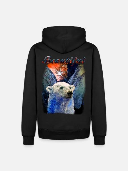 Wunderschöner Eisbär - Männer Premium Bio Hoodie - Schwarz
