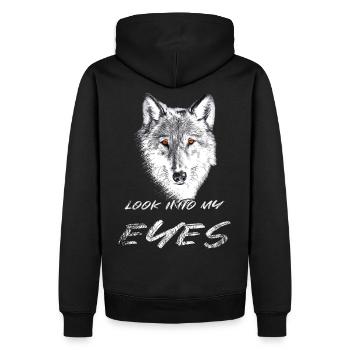 Tête de loup aux yeux rouges - Sweat à capuche Premium bio Homme - noir - Dos - Nico (187cm)