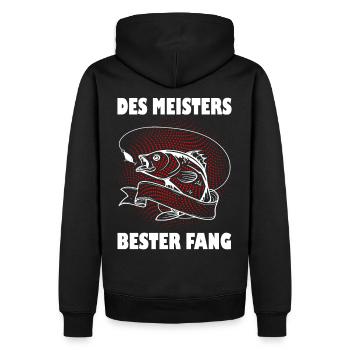 Des Meisters bester Fang Angel Spruch Hobby - Männer Premium Bio Hoodie - Schwarz - Hinten - Nico (187cm)