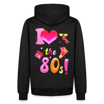 Ich Liebe die 80er Jahre Old school - Männer Premium Bio Hoodie - Schwarz - Hinten - Nico (187cm)