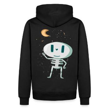 Cute skeleton with moon and stars Halloween - Men’s Premium Organic Hoodie - black - Back - Nico (187cm)